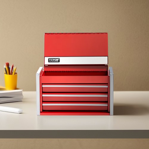 Metal Tool Box 8.6inch Portable Metal Tool Box with 3 Drawers Small Tool
