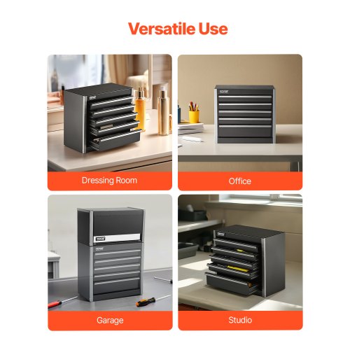 Metal Tool Box 86inch Portable Metal Tool Box with 5 Drawers Small Tool