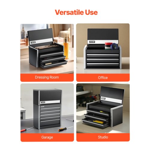 Metal Tool Box 86inch Portable Metal Tool Box with 3 Drawers Small Tool