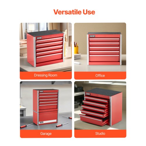 Metal Tool Box 8.6inch Portable Metal Tool Box with 5 Drawers Small Tool