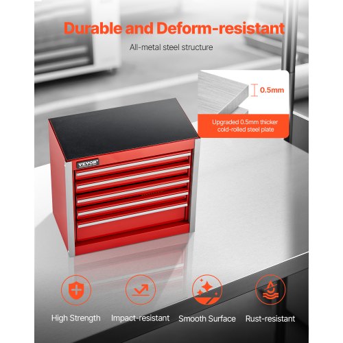 Metal Tool Box 8.6inch Portable Metal Tool Box with 5 Drawers Small Tool