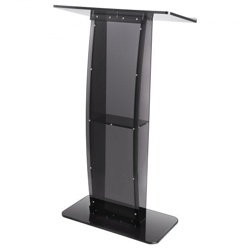 Acrylic Podium 47 Acrylic Podium Stand with Wide Reading Surface Storage