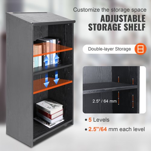 Podium Stand 47 in Hostess Stand with 4 Rolling Wheels Wood Podium with 4
