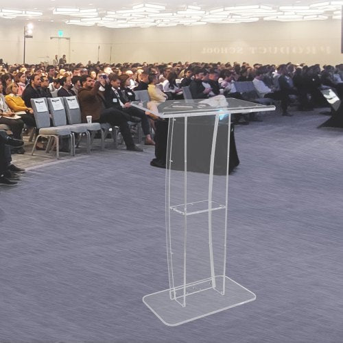 Acrylic Podium 47 Clear Acrylic Podium Stand with Wide Reading Surface