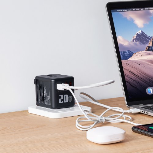 Universal Travel Adapter 5in1 International European Power Adapter with 2 USBC