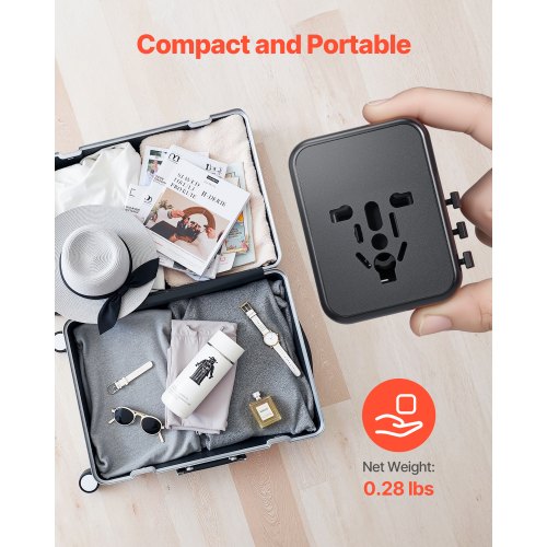 Universal Travel Adapter 5in1 International European Power Adapter with 2 USBC