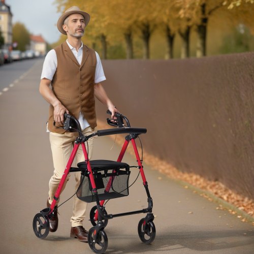 Rollator Walker for Seniors and Adult Lightweight Aluminum Foldable Rolling