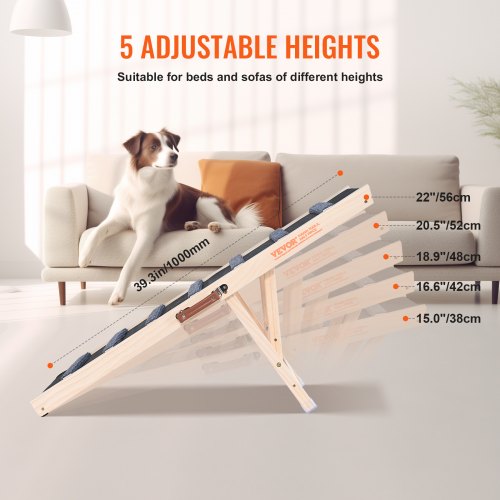 Dog Ramp Folding Pet Ramp for Bed Adjustable Dog Ramp for Small Large