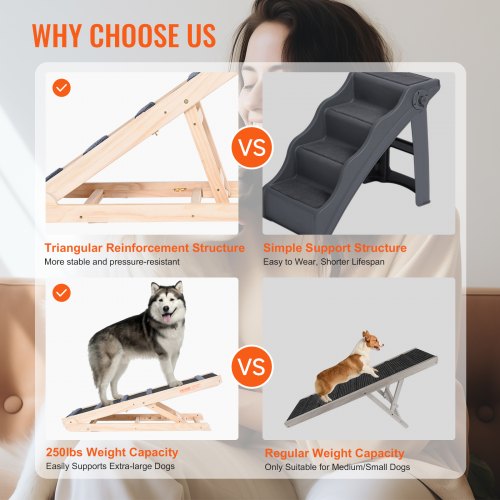 Dog Ramp Folding Pet Ramp for Bed Adjustable Dog Ramp for Small Large