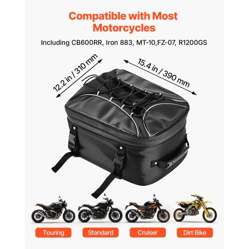 Motorcycle Tail Bag 2234 L Expandable Motorcycle Rear Seat Bag with Waterproof
