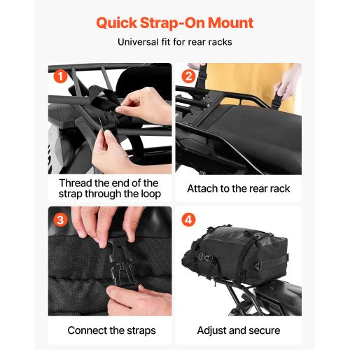 Motorcycle Tail Bag 30 L Motorcycle Rear Seat Bag with Waterproof Rain
