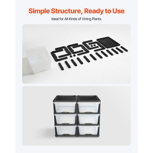 Plastic Storage Drawers 2 Pack Storage Organizer Drawer 6 Drawers Closet