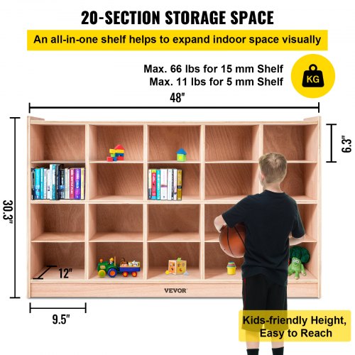 Cubby Mobile Tray Storage Cabinet 20Compartment Cubby Storage Shelf Cubby