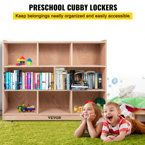 Classroom Storage Cabinet Plywood 8Section Preschool Storage Shelves 36