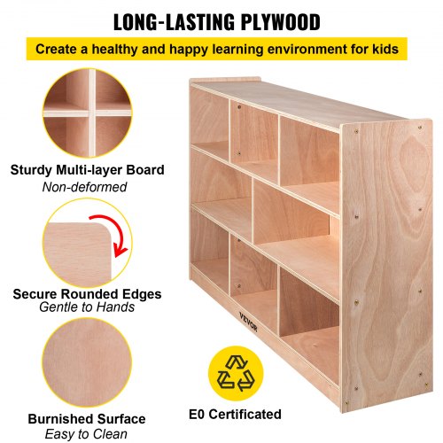 Classroom Storage Cabinet Plywood 8Section Preschool Storage Shelves 36
