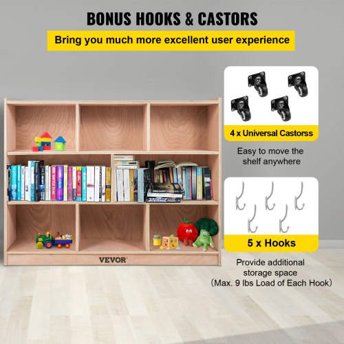 Classroom Storage Cabinet Plywood 8Section Preschool Storage Shelves 36