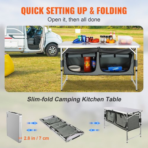 Camping Kitchen Table Quick setup Folding Camping Table with A Carrying