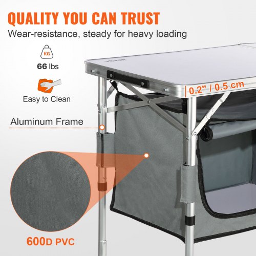 Camping Kitchen Table Quick setup Folding Camping Table with A Carrying