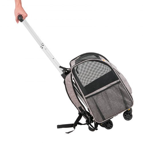 Rolling Pet Carrier Backpack with Removable Wheels for Under 18LBS Large