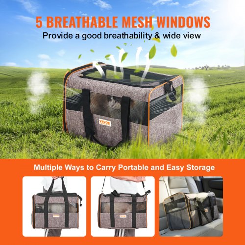 Cat Carrier with Wheels Airline Approved Rolling Pet Carrier with Wheels
