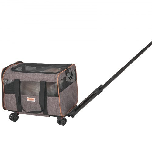 Cat Carrier with Wheels Airline Approved Rolling Pet Carrier with Wheels