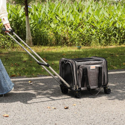 Cat Carrier with Wheels Airline Approved Rolling Pet Carrier with Wheels