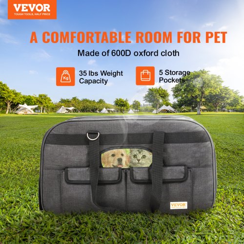 Cat Carrier with Wheels Rolling Pet Carrier with Telescopic Handle and Shoulder
