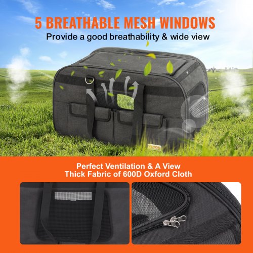 Cat Carrier with Wheels Rolling Pet Carrier with Telescopic Handle and Shoulder