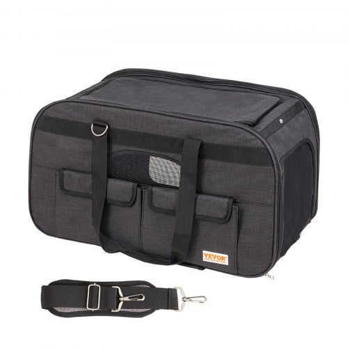 Cat Carrier with Wheels Rolling Pet Carrier with Telescopic Handle and Shoulder