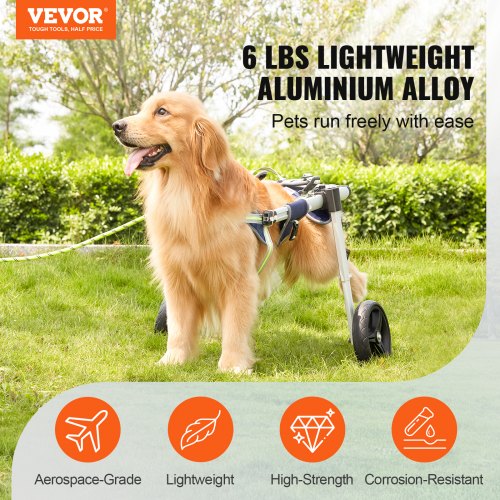 2 Wheels Dog Wheelchair for Back Legs Pet Wheelchair Lightweight