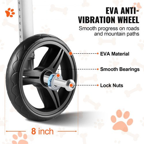 2 Wheels Dog Wheelchair for Back Legs Pet Wheelchair Lightweight