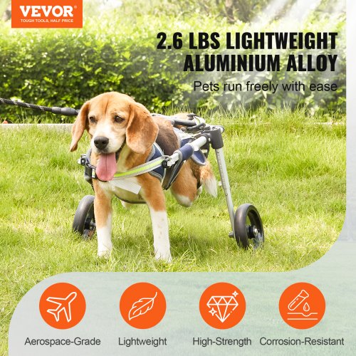 2 Wheels Dog Wheelchair for Back Legs Pet Wheelchair Lightweight
