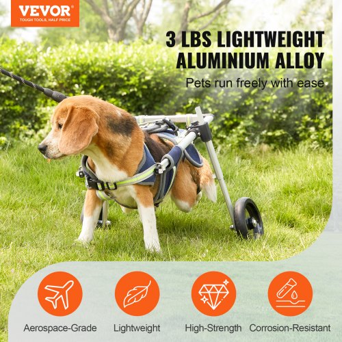 2 Wheels Dog Wheelchair for Back Legs Pet Wheelchair Lightweight