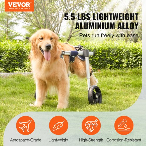 2 Wheels Dog Wheelchair for Back Legs Pet Wheelchair Lightweight