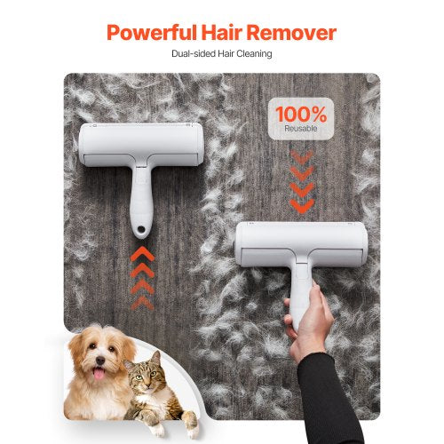 Pet Hair Remover Roller Reusable Dualsided Lint Roller Tool Dog and Cat