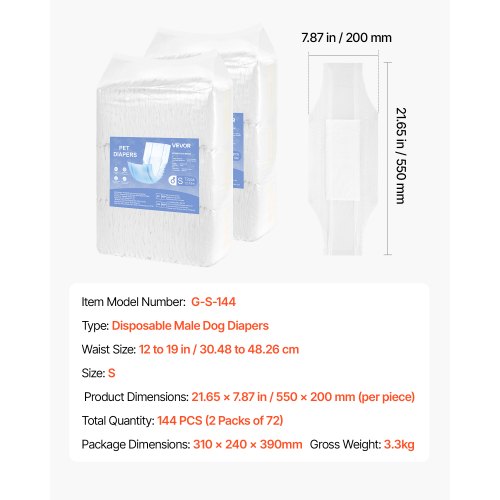 Disposable Male Dog Diapers Super Absorbent Male Dog Wraps 360 °