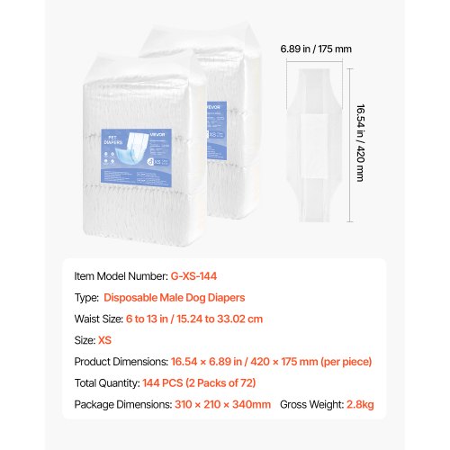 Disposable Male Dog Diapers Super Absorbent Male Dog Wraps 360 °