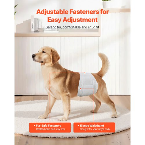 Disposable Male Dog Diapers Super Absorbent Male Dog Wraps 360 °