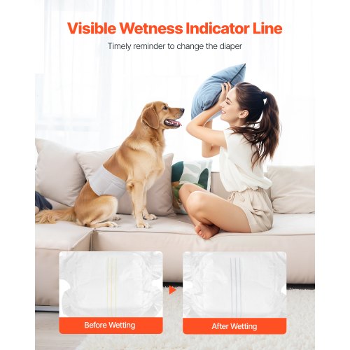 Disposable Male Dog Diapers Super Absorbent Male Dog Wraps 360 °