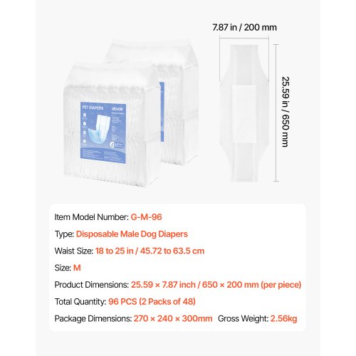 Disposable Male Dog Diapers Super Absorbent Male Dog Wraps 360 °