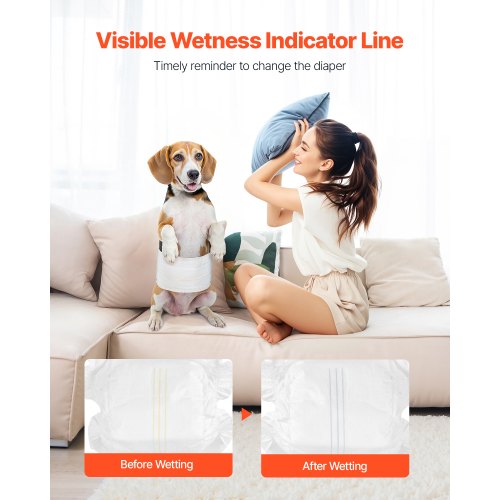 Disposable Male Dog Diapers Super Absorbent Male Dog Wraps 360 °