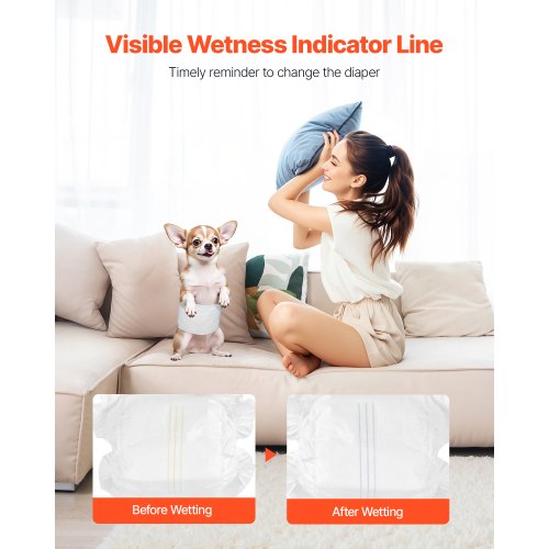 Disposable Male Dog Diapers Super Absorbent Male Dog Wraps 360 °
