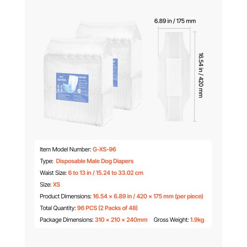 Disposable Male Dog Diapers Super Absorbent Male Dog Wraps 360 °
