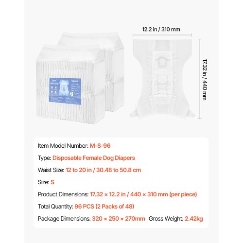 Disposable Dog Diapers Super Absorbent Female Dog Diapers 360° LeakProof