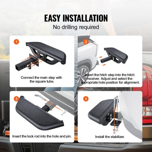 Hitch Step for 2 Inch Receiver Strong Steel Construction with 350 LBS Load