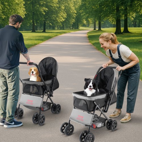 Pet Stroller 44 lbs Weight Capacity Foldable Dog Stroller Cart 4 Wheels