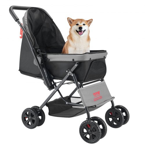 Pet Stroller 44 lbs Weight Capacity Foldable Dog Stroller Cart 4 Wheels