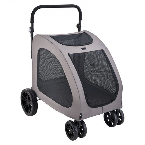 Pet Stroller 4 Wheels Dog Stroller with Brakes 160lbs Weight Capacity