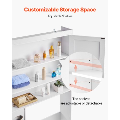 Over The Toilet Storage Cabinet 6744 in Height Bathroom Storage Organizer