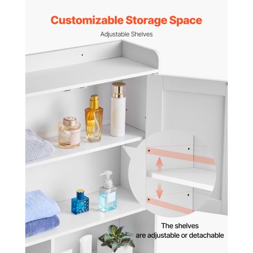 Over The Toilet Storage Cabinet 6614 in Height Bathroom Storage Organizer